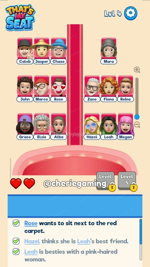 That‘s My Seat  Level 4 final answer and solution