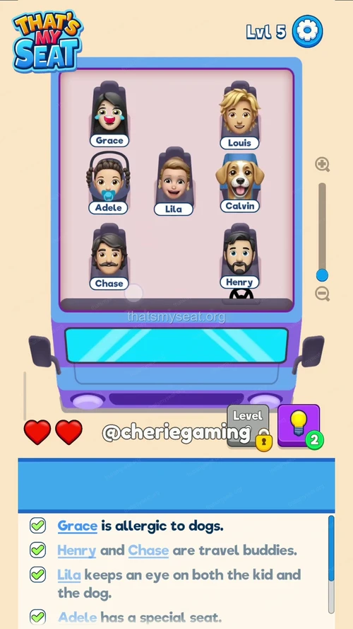 That‘s My Seat  Level 5 final answer and solution