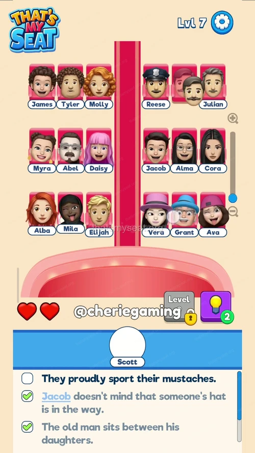 That‘s My Seat  Level 7 final answer and solution