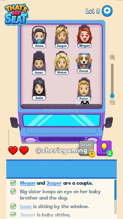 That‘s My Seat  Level 8 final answer and solution