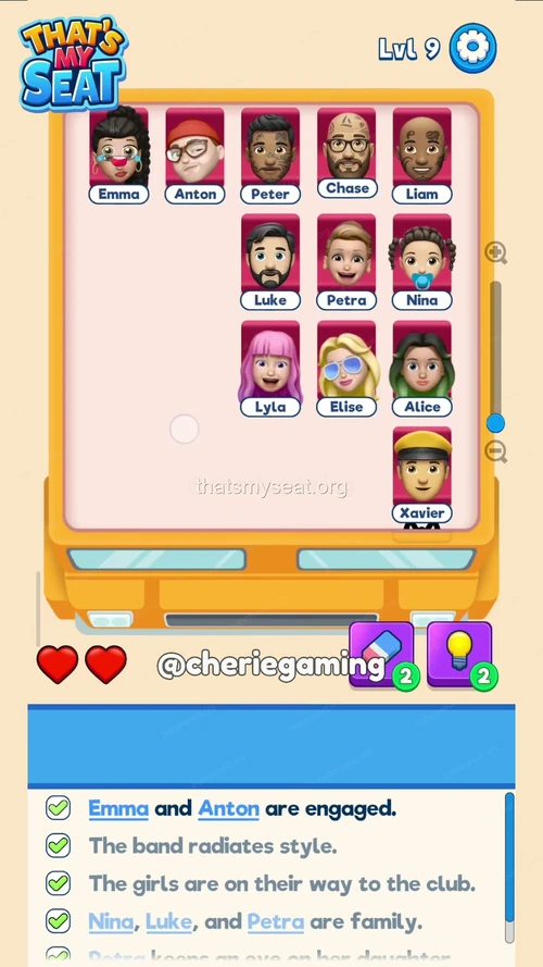 That‘s My Seat  Level 9 final answer and solution