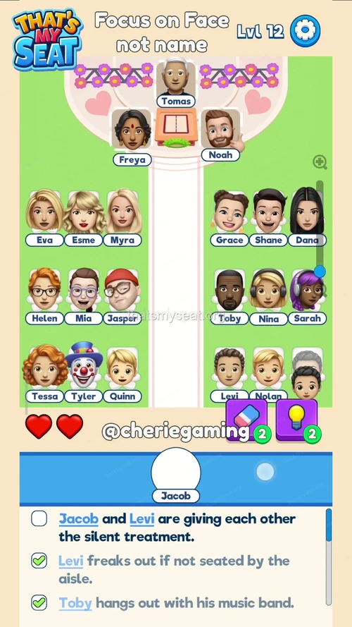 That‘s My Seat  Level 12 final answer and solution