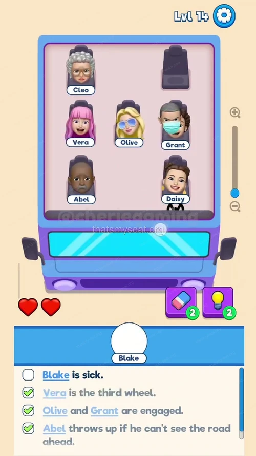 That‘s My Seat  Level 14 final answer and solution