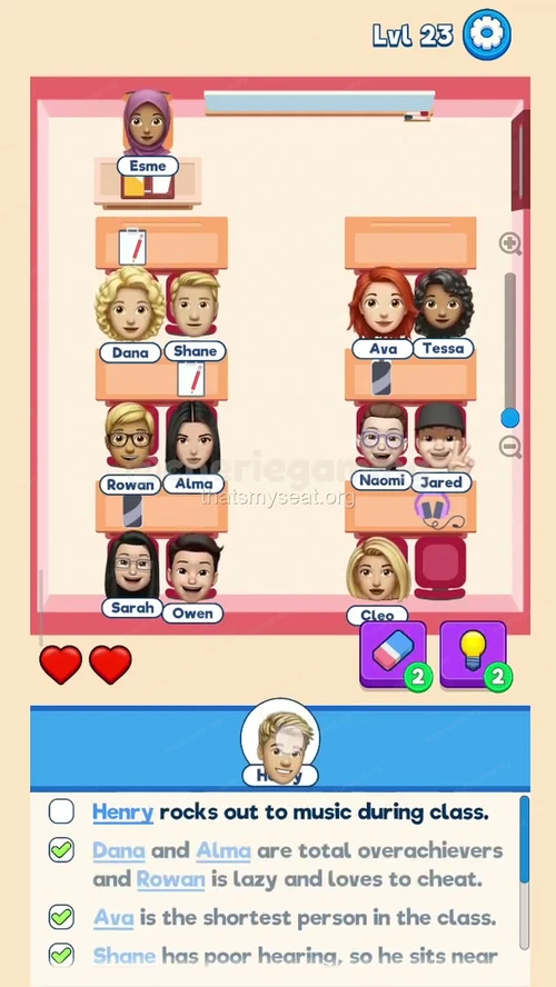 That‘s My Seat  Level 23 final answer and solution