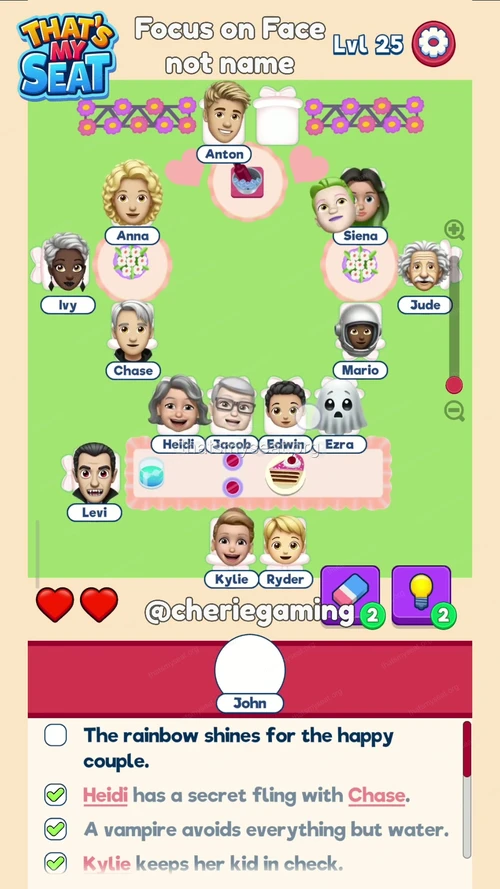 That‘s My Seat  Level 25 final answer and solution