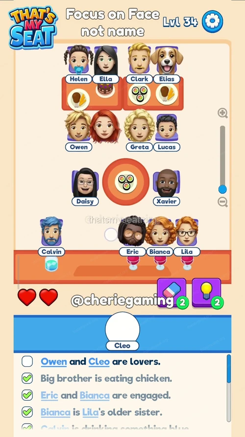 That‘s My Seat  Level 34 final answer and solution