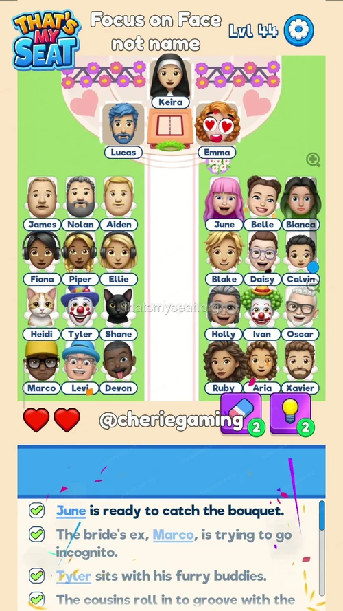 That‘s My Seat  Level 44 final answer and solution